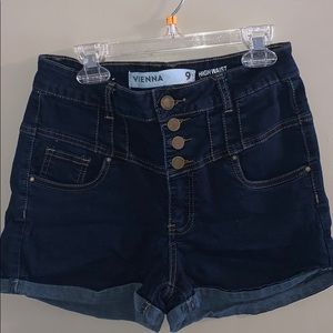 High waisted jean shorts